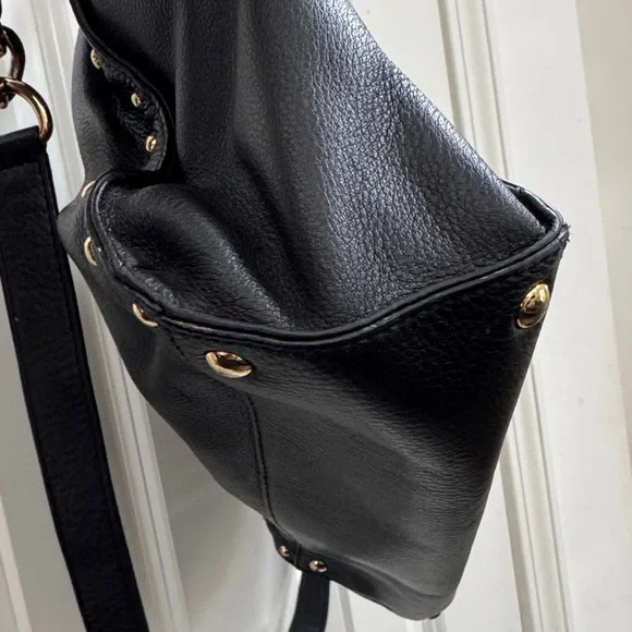 Michael Kors Large Black Studded Satchel with Gold Details - Picture 6 of 12